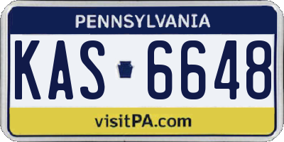 PA license plate KAS6648