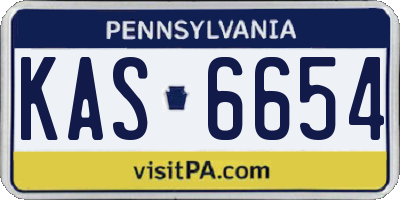 PA license plate KAS6654
