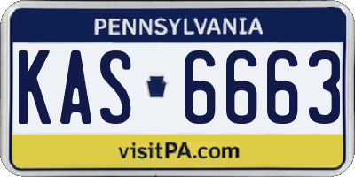 PA license plate KAS6663