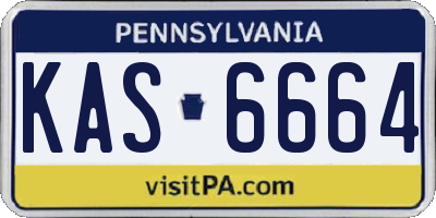 PA license plate KAS6664
