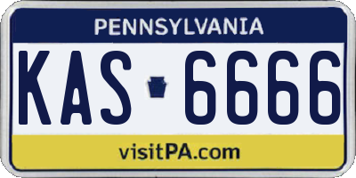 PA license plate KAS6666