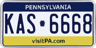 PA license plate KAS6668