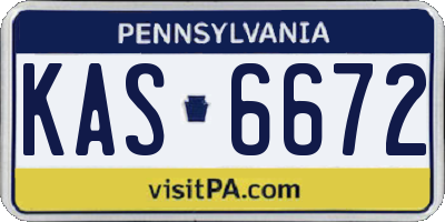 PA license plate KAS6672