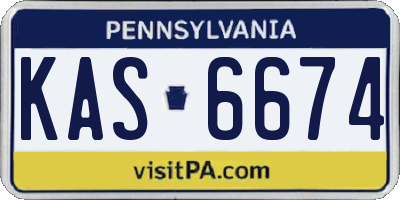 PA license plate KAS6674