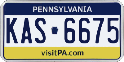 PA license plate KAS6675
