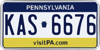 PA license plate KAS6676
