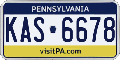 PA license plate KAS6678
