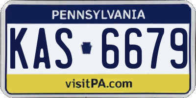 PA license plate KAS6679