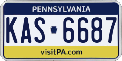PA license plate KAS6687