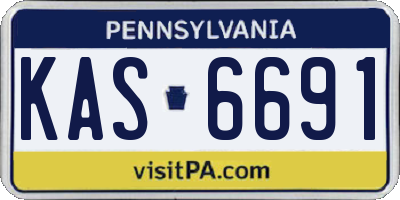 PA license plate KAS6691