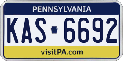 PA license plate KAS6692