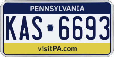 PA license plate KAS6693