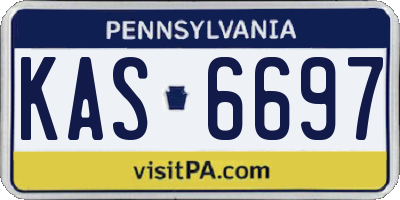 PA license plate KAS6697