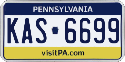 PA license plate KAS6699