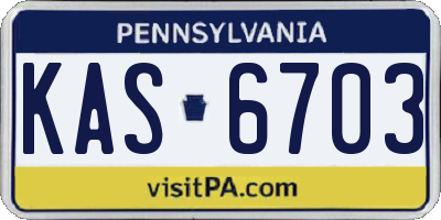 PA license plate KAS6703
