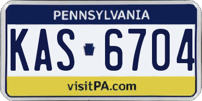 PA license plate KAS6704