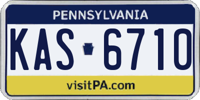 PA license plate KAS6710