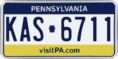 PA license plate KAS6711