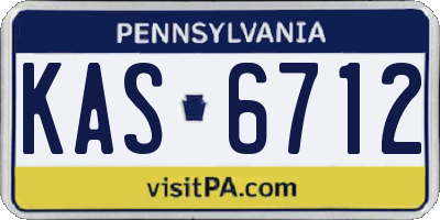 PA license plate KAS6712