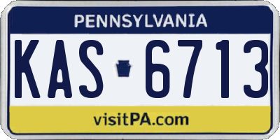 PA license plate KAS6713
