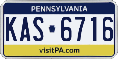 PA license plate KAS6716