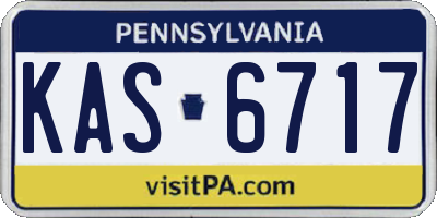 PA license plate KAS6717
