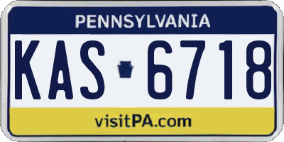 PA license plate KAS6718