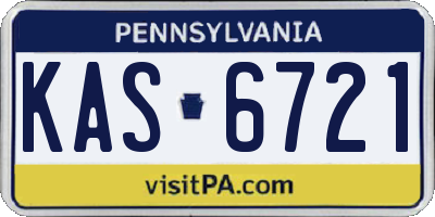 PA license plate KAS6721