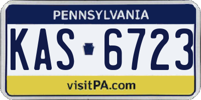PA license plate KAS6723