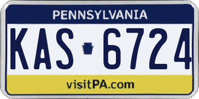 PA license plate KAS6724