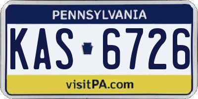PA license plate KAS6726