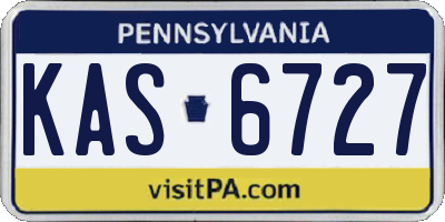 PA license plate KAS6727