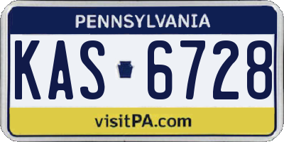 PA license plate KAS6728