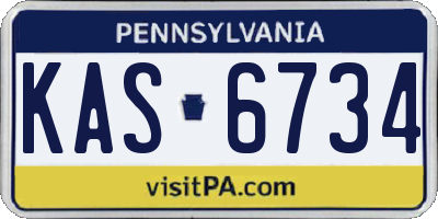 PA license plate KAS6734