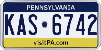 PA license plate KAS6742