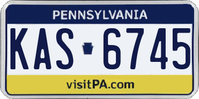 PA license plate KAS6745