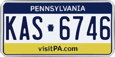 PA license plate KAS6746