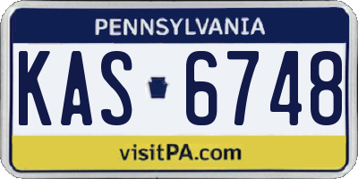 PA license plate KAS6748
