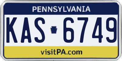 PA license plate KAS6749