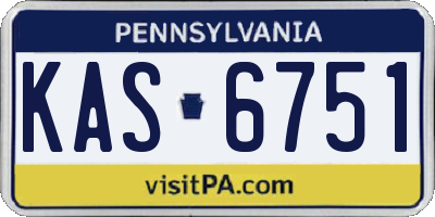 PA license plate KAS6751