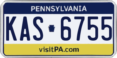PA license plate KAS6755