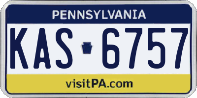 PA license plate KAS6757