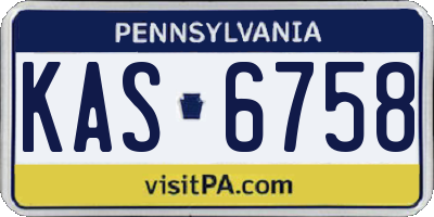 PA license plate KAS6758