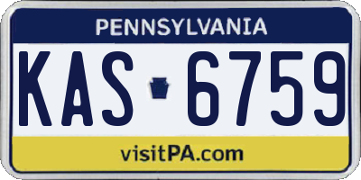 PA license plate KAS6759