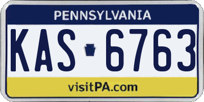 PA license plate KAS6763
