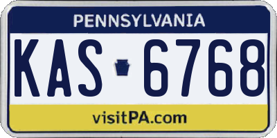 PA license plate KAS6768