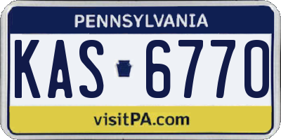 PA license plate KAS6770