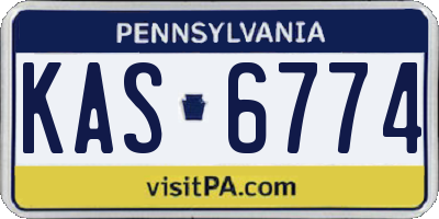 PA license plate KAS6774