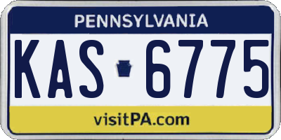 PA license plate KAS6775