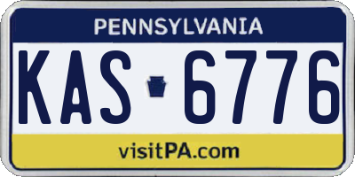 PA license plate KAS6776